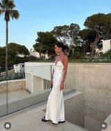 dress white midi ruffled satin lingerie inspired bodycon fitted wedding Photo 0