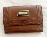 Burberry Brown Leather Nova Check Credit Card Wallet Photo 0