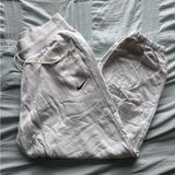 Nike White Sweatpants with Black Logo Photo 0
