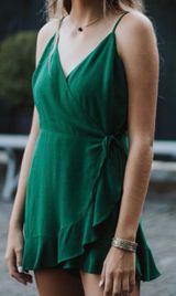Wild Honey Green Romper Photo 0