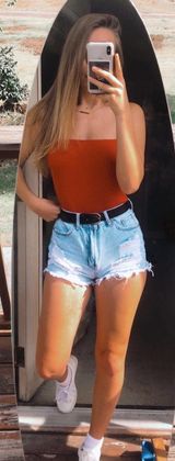 Boutique Distressed Jean Shorts Size 27 Photo 0