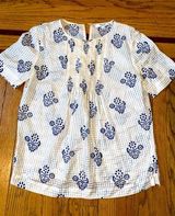 Madewell  Silk Floral Short Sleeve Blouse size 0! Photo 0