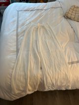 White Linen Flowy Pants Size M Photo 0