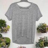 Rag and Bone  Womens Blouse Knit Scoop Neck Heathered Gray Ribbed Soft Hi Lo Hem S Photo 0