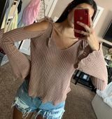 LA Hearts Cold Shoulder Knit Sweater Photo 0