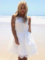 Dainty Hooligan Sweet As Sugar White Textured Dress - Size Medium Photo 0