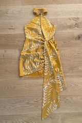 Camila Coelho - Antonia High Neck Mini Dress in Tropical Gold White & Red Photo 0