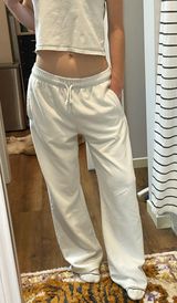 Topshop White Wide Leg Sweatpants Photo 0
