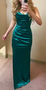 B. Darlin Green Satin Prom / Bridesmaid Dress Photo 0