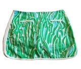 Lilly Pulitzer Green White Tierny Mini Skort Skirt Bold Print Cotton Size 4 Photo 0