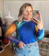 Zara Open Back Multi Mesh Long Sleeve Top Size Medium Photo 0