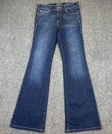 Ariat Jeans Womens 27R Blue Flare Perfect Rise Stretch Denim Dark Wash Photo 0