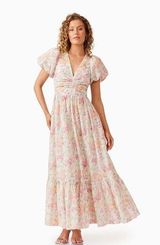 Elliatt Alimia Embroidered Georgette Maxi Dress Multi Floral Size Small NWT Photo 0