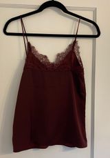 H&M Red Lace Trim Tank Top Photo 0