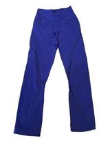 Lululemon Women Sz 2 Royal Blue Side Leg Mesh Compression Shaping Capri Leggings Photo 0