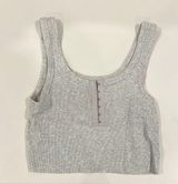 Gray Cropped Ribbed Women's Tank Photo 0