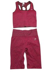 Gymshark Women’s Adapt Animal Seamless Crop Tank and Short- Size Medium Photo 0