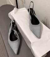 Unionbay DENIM Pointed Toe Fabric Slingback Heels Womens Kitten Heel US 7.5 Photo 0