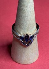 Bomb Party RBP8154 “Fit For A Queen” LC Sapphire on Rose Gold Size 11 Ring NWT Blue Photo 0