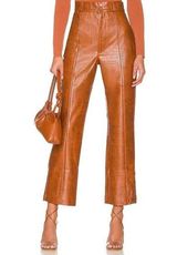Bardot  Croc Faux Leather Pants in Tan Croc 6 Womens Vegan Trousers Photo 0