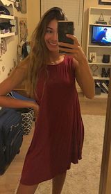 Maroon T-Shirt Dress Photo 0