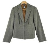 Boston Proper Blazer Jacket Womens 6 Brown Wool Tweed Clasp Front Lined Photo 0