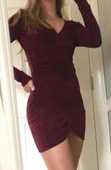 Altar'd State Red Wrap Dress Photo 0