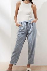Barrel Jeans Sz Medium Womens Stretch Tie Waist Photo 0