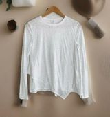 Lululemon Sweetest Day White layered burn-out asymmetrical long sleeve t-shirt 4 Photo 0