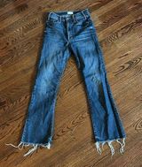 Mother The Hustler Ankle Fray High Waisted Jeans in Bake Sale Brawl Size 24 Photo 0