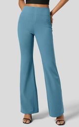 Halara Flex™ High Waisted Back Side Pocket Slight Flare Work Pants azure blue S Photo 0