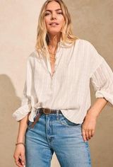 100% Organic Cotton Olli Top in Egret Size Medium Photo 0