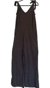Pact Charcoal Wide Leg V-neck Organic Cotton/Hemp Jumpsuit Size Medium Photo 0
