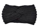 Womens Black Knit Winter Headband Ear Warmer Stretch One Size Set of 4 NEW #6637 Photo 0