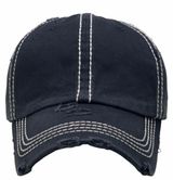 Black Distressed Vintage Hat Photo 0