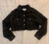 Garage Black Cropped Denim Jacket Photo 0