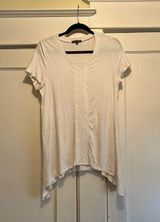 Adrianna Papell | Basic White Short Sleeved Top High-Low Sides Size Large Photo 0