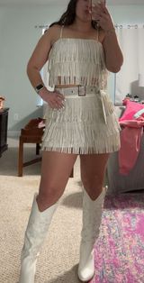 Fringe Two Piece Set White Size M Photo 0