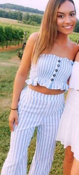 White And Blue 2 Piece Multiple Size M Photo 0