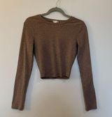 Brown ribbed long sleeve shirt Photo 0