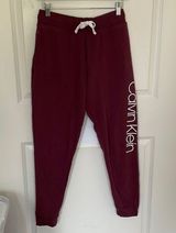 Calvin Klein  Maroon Spellout Sweatpants Small Photo 0