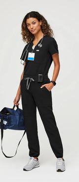 FIGS Venice Black Slim Joggers Photo 0