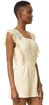 Moon River Beige Fringe Romper Photo 0