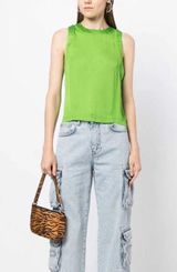 Alice + Olivia Green Zipper Back Tank Top Photo 0