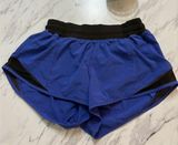 RARE Lululemon Blue & Black Hotty Hot Shorts II 2.5” Photo 0