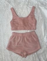 Pink Fuzzy Tank & Short PJ / Lounge Set Photo 0