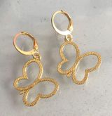 Handmade Gold Butterfly Earrings Photo 0