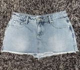 Princess Polly Light Blue Denim Mini Skort Photo 0
