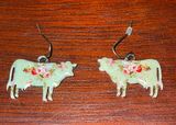 Floral Cow Print Earrings Multi Photo 0