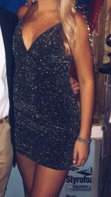 Forever 21 Black Sparkly Bodycon Dress Photo 0